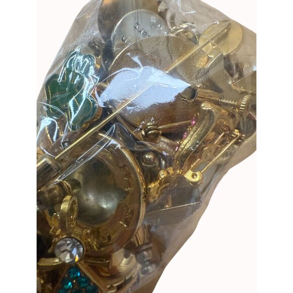 Vintage & Modern Gold Tone Jewelry Lot Mixed Earrings Brooches Pins Wearable - Picture 4 of 9